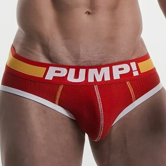 PUMP! Men's Cotton Color Block Briefs Red with black white trim XXLarge NWT XXL - Picture 1 of 8